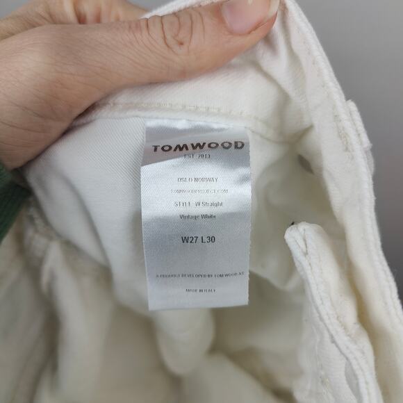Tom Wood W Straight Jeans Womens 27x30 Vintage White Denim Relaxed Fit - Picture 8 of 8